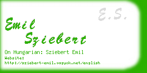 emil sziebert business card